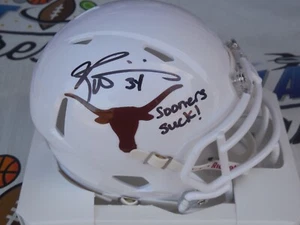 Ricky Williams signed Texas Longhorns mini helmet Sooners Suck Beckett BAS COA - Picture 1 of 2