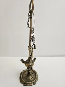 Oil Lamp Antique Snot Nosed Brass Hanging Table Top Scissors Snuffer Collectible - Picture 1 of 18