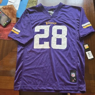 Camiseta deportiva Adrian Peterson NFL Minnesota Vikings nivel medio local púrpura juvenil grande Foto 1 de 4