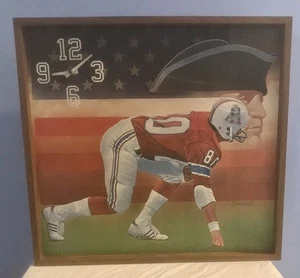Vintage 1979 NFL New England Patriots Football 19.75” Wall Clock WORKS GREAT - Picture 1 of 14