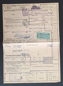 1964 Germany Danube Railway Shipping Transport Bill of Lading Document w Customs - Picture 1 of 3