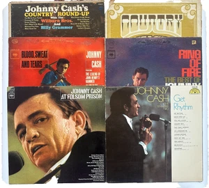 5 JOHNNY CASH COMPILATION VINYL RECORD LOT + 20 COUNTRY MUSIC BIG ARTIST - Picture 1 of 13