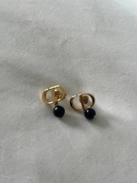 Pendientes Christian Dior Oro y Negro Foto 1 de 1