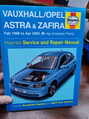 VAUXHALL Astra & Zafira Petrol 98-04 Haynes Workshop Manual 3758 Hardback Book  - Image 1 of 4