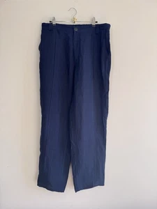 Blue Blue Japan Pure Indigo Linen Pants Size 4 Made in Japan - Picture 1 of 6
