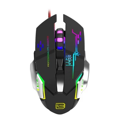 Stylish Wired Gaming Mouse with RGB Lighting and Programmable Shortcuts - Image 1 of 4