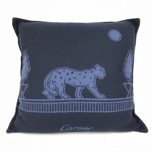 CARTIER OG001167 Leopard PANTHERE de Cartier pillow interior cushion blue/Navy - Picture 1 of 13