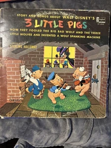 Stories & Songs From Walt Disney's 3 Little Pigs LP Vinyl Record ST-1910 - Foto 1 di 4