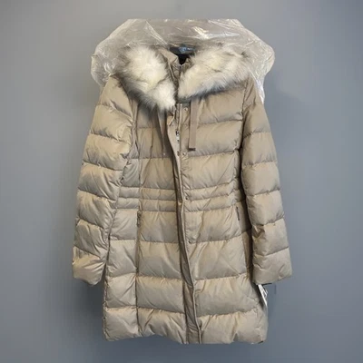 NEW TAHARI Women’s Faux Fur Blake Puffer Jacket Pale Oak Size Medium NWT - Image 1 of 4