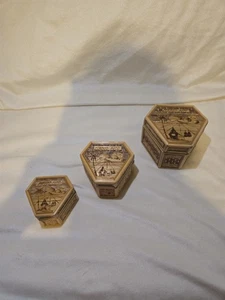 BAMBUS SCHACHTEL AUFBEWAHRUNGSBOXEN Puerto Rico SOUVENIR SCHMUCK SCHMUCK VINTAGE - Bild 1 von 4