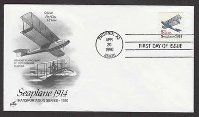 #2468 $1 Seaplane 1914  - ArtCraft FDC coil - Image 1 of 2