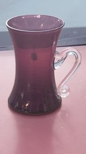 Kunstglas Borgoña Kaffeebecher groß 16 Unzen angewandte Griffe Pontil. 1Y - Bild 1 von 6