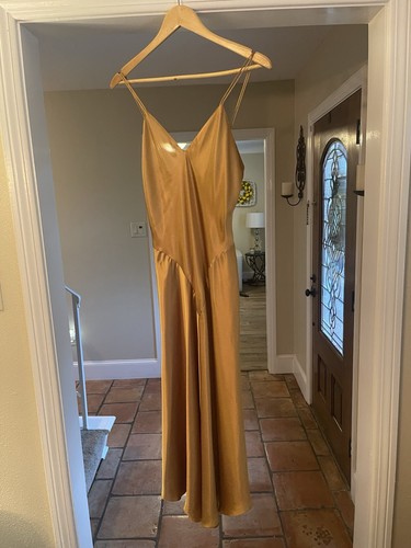 UNDERCOVER Abito donna vintage Victoria's Secret etichetta oro raso slip taglia media oro