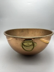 COPPER 8” mixing bowl Made In Korea Brass Ring Handle Weight 13 Ounce A20 - Picture 1 of 13