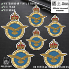 6 X Royal Air Force Badge Vinyl Stickers - 3x 75mm, 3x 50mm