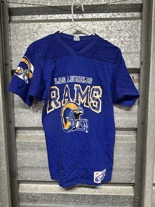 Vintage Early 80's Los Angeles Rams T Shirt NFL Blue Champion Medium Football - Picture 1 of 6