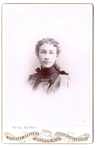 VG+ WAUPUN WI c1889 Victorian Lady id MAE BOUTON Cabinet Card by JOHNSON - Picture 1 of 4