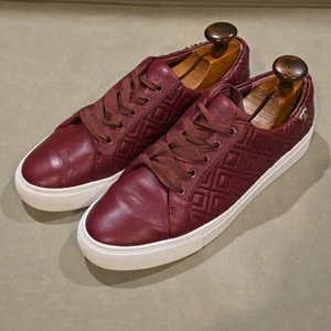 Tory Burch Marion gesteppte Turnschuhe burgunderfarben Damengröße 10,5 selten - Bild 1 von 12