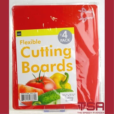 Flexible 4-Pc Cutting Board Set, BPA Free 9.75"x11.75 for Poultry, Fish & More - Image 1 of 2