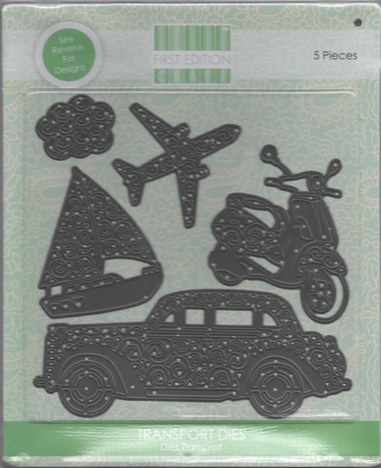 First Edition : Steel Cutting Die set with Storage Sheet : 5 die set : Transport - Image 1 of 1