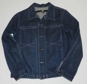 Vintage Womens Large Marithe Francois Girbaud Denim Jacket Purple Stitching - Picture 1 of 5