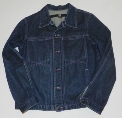 Vintage Womens Large Marithe Francois Girbaud Denim Jacket Purple Stitching - image 1 of 4