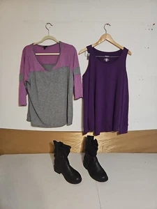 Lot Of Two Torrid W Shirts Size 2 plus Boots Size 9.5 W - Picture 1 of 10