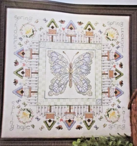 Spring - Magazine cross stitch pattern - Butterfly Birdhouse Robin - Picture 1 of 1