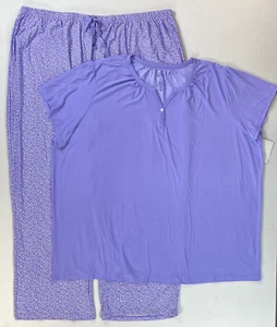 Women's Croft & Barrow Plus Size 2-Piece Heart Pajama Set 3X Shirt & Pants NEW - Picture 1 of 2