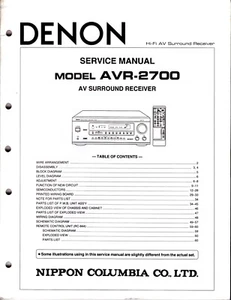 Manual de servicio original Denon AVR-2700 - Imagen 1 de 1