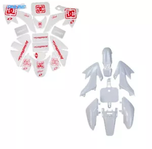 KIT CALCOMANÍAS GRÁFICAS BLANCAS PLÁSTICO PARA CRF50 XR50 DIRT BIKE DE01 PS01 - Imagen 1 de 2