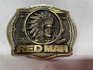 Vintage 1988 Limited Edition Red Man Chewing Tobacco Belt Buckle Made in the USA - Picture 1 of 3