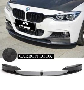 BMW 3 SERIES F30 F31 M SPORT FRONT SPLITTER SPOILER VALANCE LIP CARBON LOOK MP - Picture 1 of 6