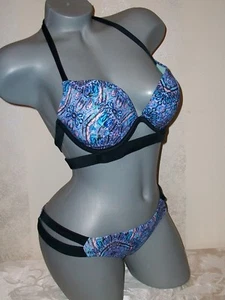  Nuevo con etiquetas Traje de baño Bikini Victoria Secret 36B M con bandas Halter Hottie Itsy  - Imagen 1 de 8