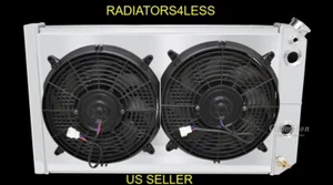 CHAMPION 3 ROW RADIATOR SHROUD 12" FANS CHEVY S-10 CONVERSION LS SWAP DUAL PASS - Picture 1 of 5