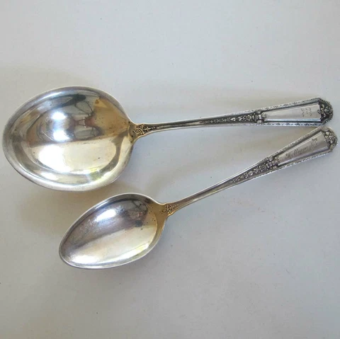 TOWLE Sterling Silver Two (2) LARGE SPOONS LOUIS XIV Pattern TBSP & BERRY Cover
