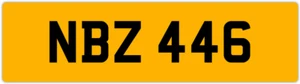 NBZ 446 N 3x3 DATELESS PRIVATE NUMBER PLATE NAT NAD NADIA NEL NEIL NIALL NINA NS - Picture 1 of 1