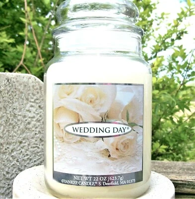 Yankee Candle Retired "WEDDING DAY" Floral~ Large 22 oz.~ WHITE LABEL~ RARE~ NEW - Image 1 of 3
