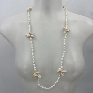 vintage shell necklace tiny intricate bohemian Festival Island Life boho Summer - Picture 1 of 6