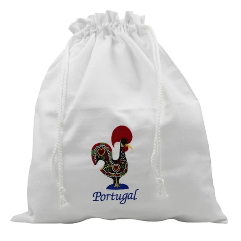 100% Cotton Rooster Bread Bag Made in Portugal Cover