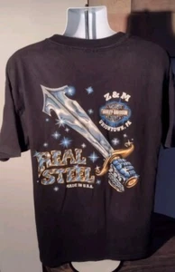 Vintage Harley Davidson Real Steel T-Shirt Z&M Uniontown Pa XL - Bild 1 von 6