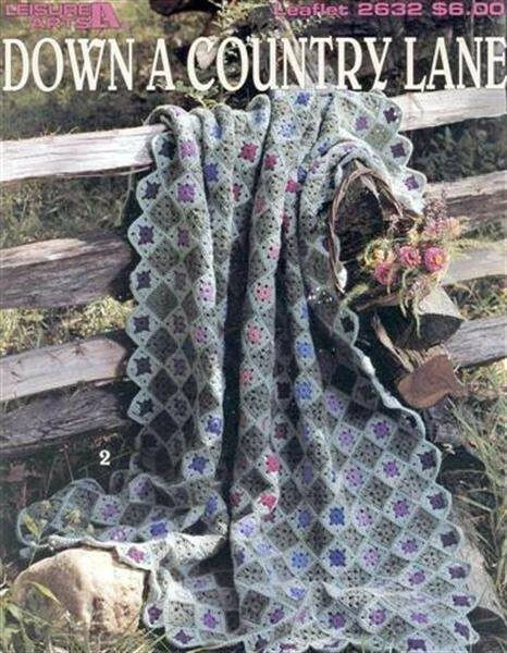 Down a Country Lane 8 Floral Afghans to Crochet Leaflet 2632 Leisure Arts