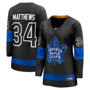 Women's Toronto Maple Leafs Black Alternate Auston Matthews Breakaway Jersey - Picture 1 of 6