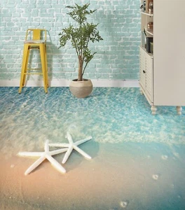 3D White Starfish G2673 Floor WallPaper Murals Wall Print Decal AJ Coco 2024 - Picture 1 of 5