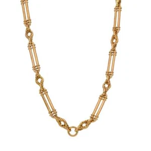 9ct Rose Gold 20" Bar and Rope Chain - 26.1g - Picture 1 of 5