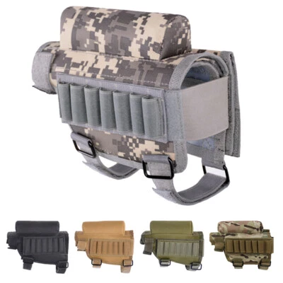 Tactical Military Buttstock Cheek Pad Rest Shooting Ammo Bullet Cartridge Bag US - Image 1 of 4
