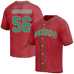 Randy Arozarena #56 Jersey Arozarena Mexico World Baseball Jersey 2023 Red Green