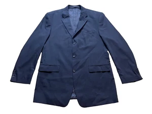 Men's Calvin Klein Black 100% Wool 3-Button Blazer Sport Coat Suit Jacket 42L - Picture 1 of 7