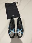 Prada Shoes Women?s Runway Printe Slip-on Shoes Size Uk 6 Black /Blue