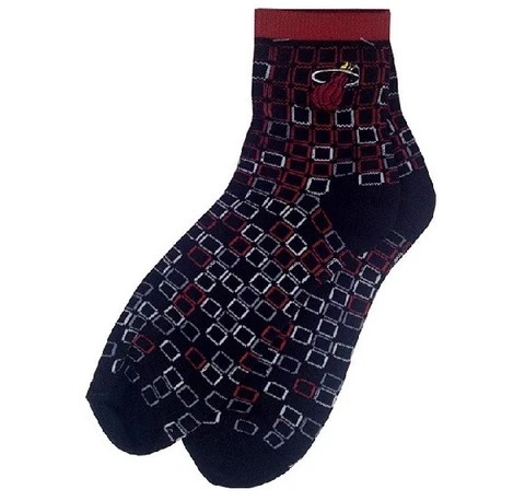 Miami Heat Basketball Men's Red & Black Digi Square Quarter Socks Cover